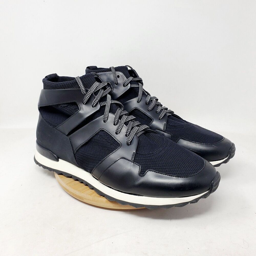 OAMC Marathon Mid Shoes Mens 12 Black Leather Mesh Lace‎ Up Low Sneaker - Picture 5 of 12
